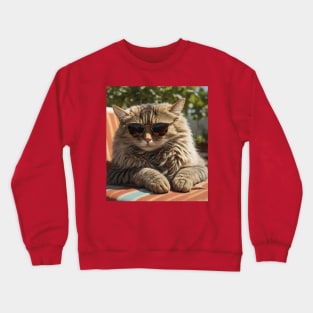 Cat Sun Lounger Pleasure Crewneck Sweatshirt